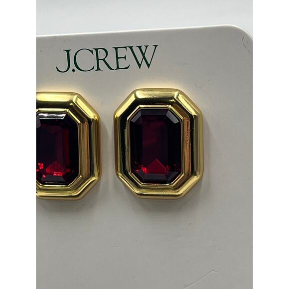 J. Crew Red Faceted Crystal Stone Gold Stud Jewel box Earrings
NWT NEW - Picture 3 of 9
